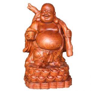 Tượng Phật Di Lắc khoác bao tiền đứng lên Tiền