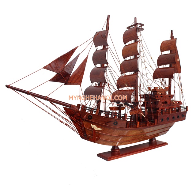 Mô hình tàu thuyền FRANCE 2 gỗ tự nhiên thân 60cm MNVTB03 